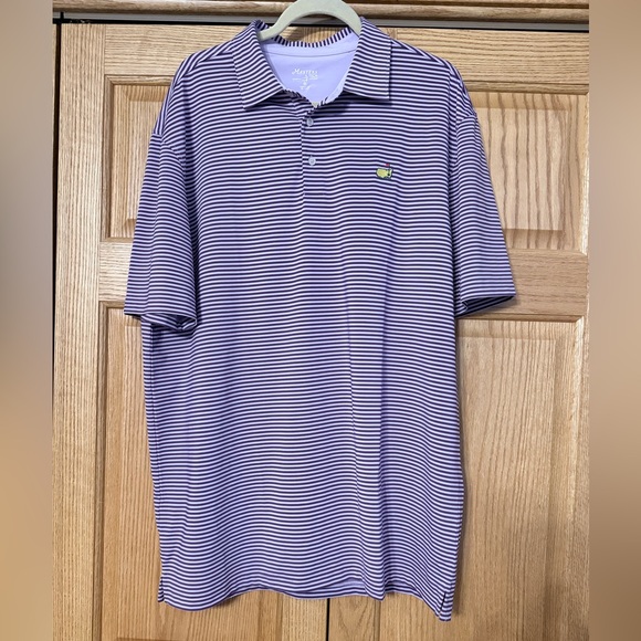 Masters Performance Tech Indigo on Purple Stripe Polo - Picture 1 of 5